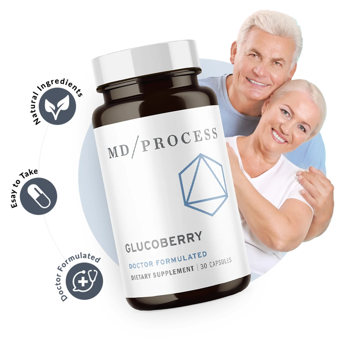 GlucoBerry Natural Blood Sugar Formula — Front Label